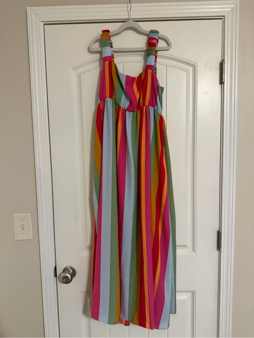 Show Me Your MuMu Bright Multi-Stripe Sundress in Pink, Yellow, Green, Blue